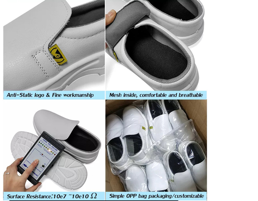 Chaussures statiques Toe Breathable Safety Shoe en acier d'ESD de Cleanroom anti