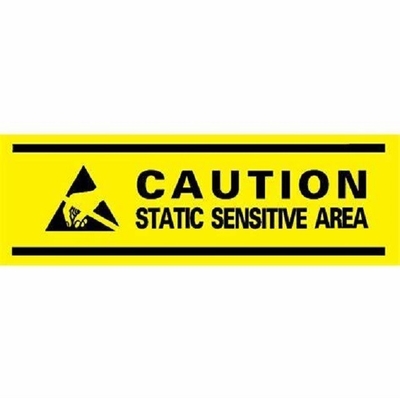 Tape d'avertissement adhésive antistatique ESD PVC / PE avec peinture jaune et noire