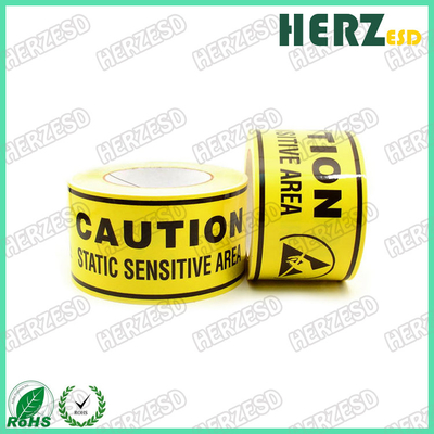 Couleur de jaune de bande de précaution du dispositif avertisseur d'ESD de matériel de PVC/PE/ESD avec l'impression noire