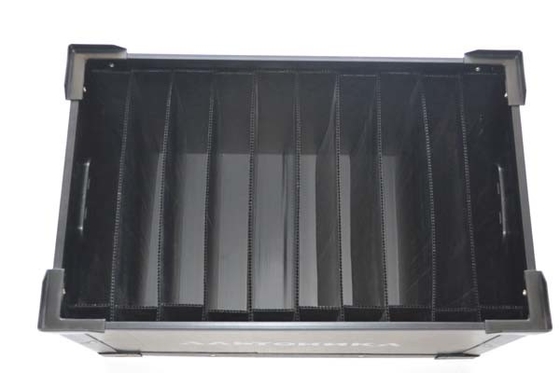 Boîte de rangement conductrice ondulée antistatique antichoc de feuille du noir pp Corflute de 1-10mm ESD