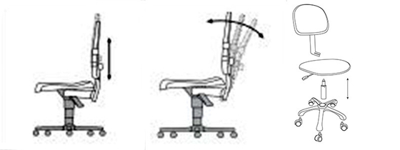 Charge statique réglable d'ESD de chaises de bureau de pivot de bureau d'usine de laboratoire anti avec le repos de bras