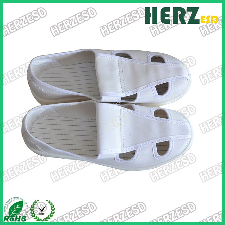Washable PVC Sole ESD Cleanroom Shoes , Anti Static Shoes White Color