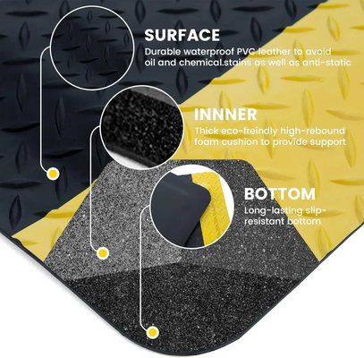 Le caoutchouc ESD jaune et noir avec PVC / mousse EPDM / caoutchouc
