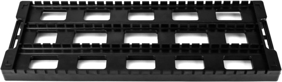 Étagère de circulation ESD antistatique Étagère de PCB en plastique noir, 25 fentes de stockage