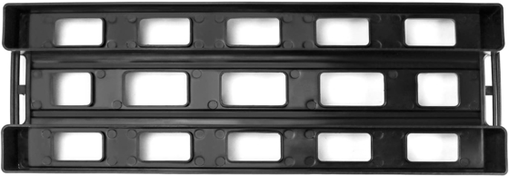 Étagère de circulation ESD antistatique Étagère de PCB en plastique noir, 25 fentes de stockage