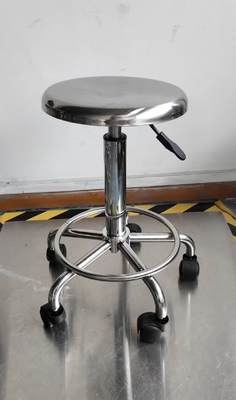 Structure en acier inoxydable Laboratoire Tabouret coussin rond Chaise réglable Pour bureau et laboratoire