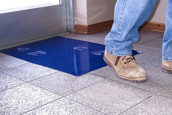 Tapis adhésif adhésif 30 feuilles / packs Tapis bleus pour le sol de la salle blanche