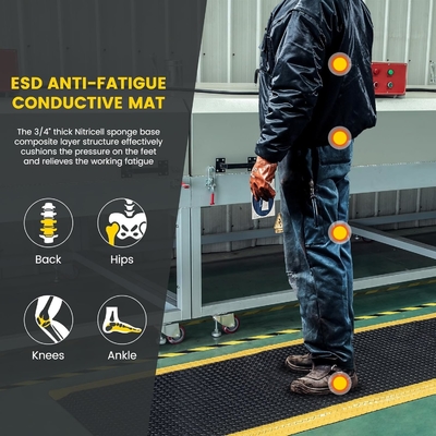 Mat anti fatigue pour plancher en caoutchouc en PVC industriel