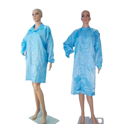 Vêtements de travail de salle blanche antistatique ESD Smock Polyester Stripe Grid Polyester Logo personnalisé