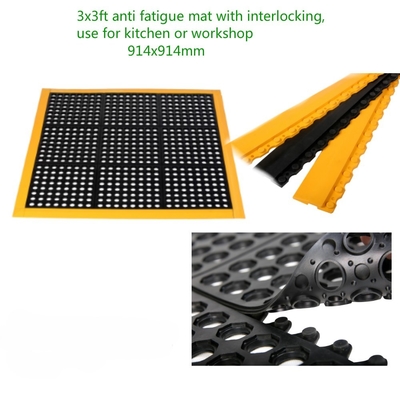 Matte en caoutchouc antidérapant à verrouillage Sith Holes Holes de drainage Matte en caoutchouc à rampe à rouleaux avec trous