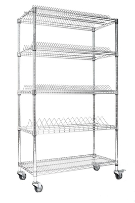 Dispositif de stockage ESD personnalisé 4 couches étagère Chariot de rangement en treillis métalliques