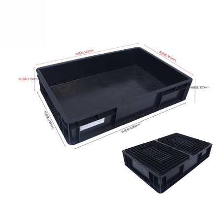 600*400 mm Boîte en plastique ESD Boîtes de stockage ESD Caisse conductrice pour pièces électroniques