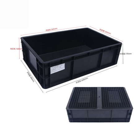 600*400 mm Boîte en plastique ESD Boîtes de stockage ESD Caisse conductrice pour pièces électroniques