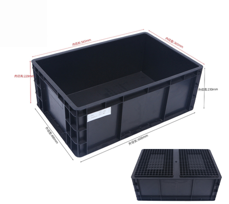 600*400 mm Boîte en plastique ESD Boîtes de stockage ESD Caisse conductrice pour pièces électroniques