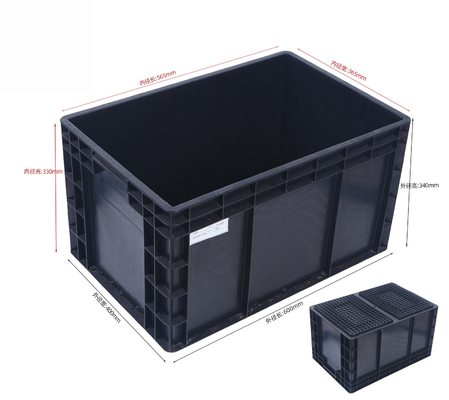 600*400 mm Boîte en plastique ESD Boîtes de stockage ESD Caisse conductrice pour pièces électroniques