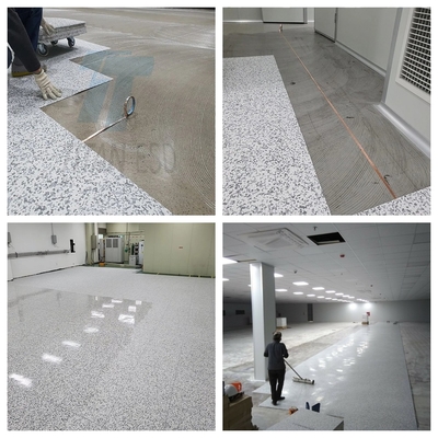 Carreaux de plancher en PVC conducteur en vinyle antistatique multicolore en PVC ESD pour salle blanche