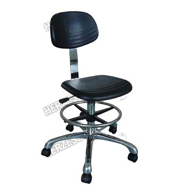 Chaise de laboratoire pour salle blanche avec dossier haut en cuir PU antistatique et repose-pieds