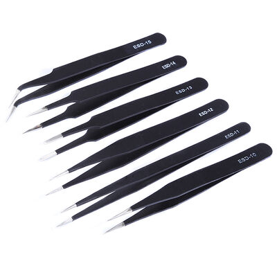 Pincettes sécurisées en acier inoxydable ESD 110 mm pour la réparation d'électronique et de téléphone