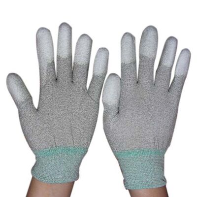 Gants de haute qualité ESD Fabrique de gants de haute qualité ESD Laboratoire de gants de haute qualité de fibres de carbone antistatiques PU