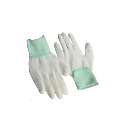 Gants conducteurs ESD Polyester Gants de travail antistatiques Paume en PU carbone antidérapante