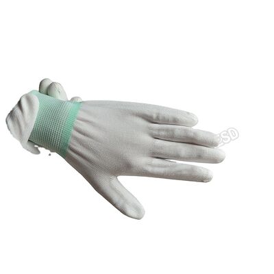 Gants conducteurs ESD Polyester Gants de travail antistatiques Paume en PU carbone antidérapante