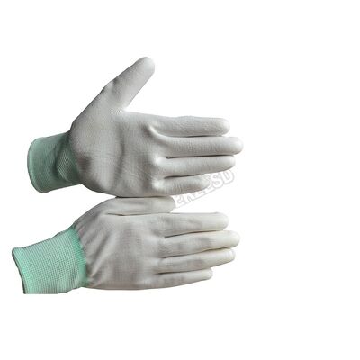 Gants conducteurs ESD Polyester Gants de travail antistatiques Paume en PU carbone antidérapante