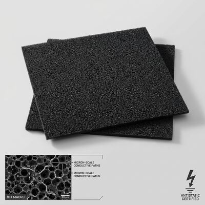Insert en mousse conductrice ESD noir découpé à l'emporte-pièce, coussin d'emballage intérieur en mousse EVA antistatique pour expédition de cartes PCB IC