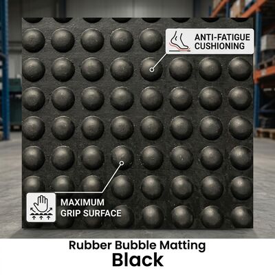 Mat de plancher en caoutchouc anti-fatigue commercial à béton à bord antidérapant bulle de dessus de poste de travail Utilisation en cuisine