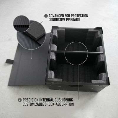 La coupe personnalisée de la plaque ondulée en PP antistatique conducteur ESD en plastique creux