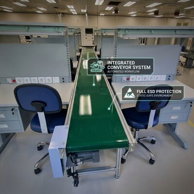 Établi modulaire ESD, table de travail antistatique pour assemblage avec tiroir, étagère, prise de courant et kit de mise à la terre