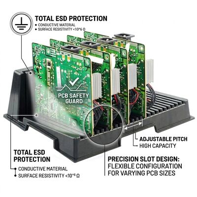 Adjustable Height ESD PCB Storage Trolley for SMT Circuit Board Handling