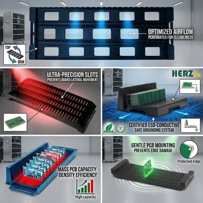 Plateau de stockage de circuits imprimés de circulation en acier durable ESD pour le traitement des cartes de circuits imprimés SMT