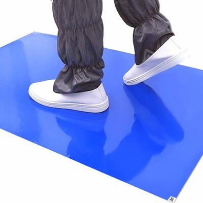 Tapis adhésif bleu pour salle blanche | Tapis de sol adhésif jetable pour le contrôle de la poussière