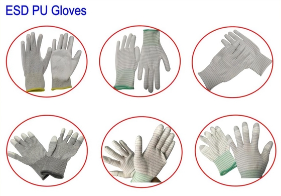 Gant enduit de paume d'ESD avec le gant enduit de sécurité d'ESD de paume de gants de doigt antistatique d'ESD