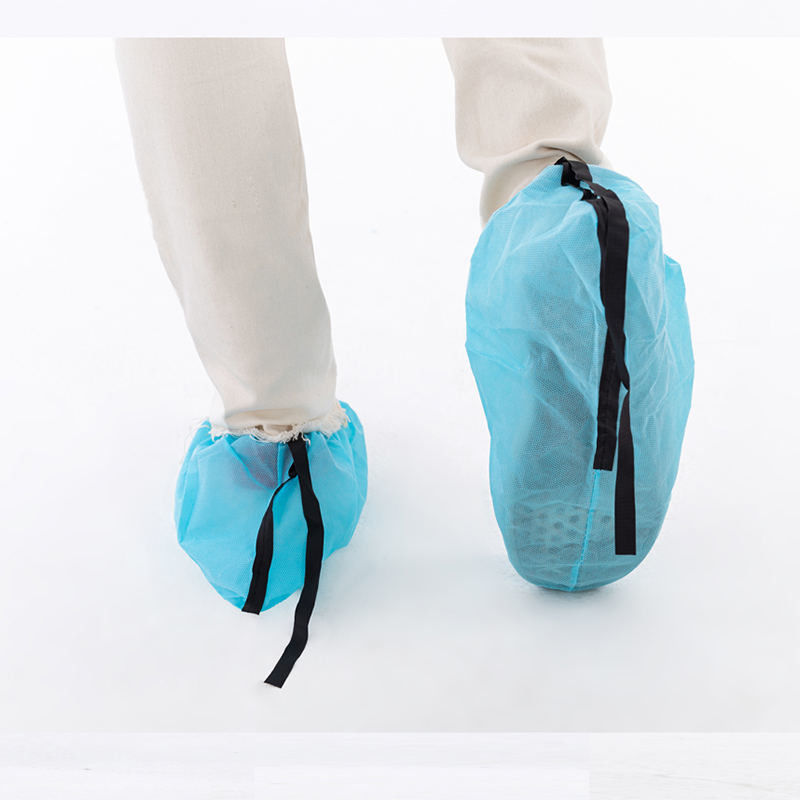 Couverture de chaussures ESD avec bande conductrice antistatique, couverture de chaussures de salle blanche non tissées jetables