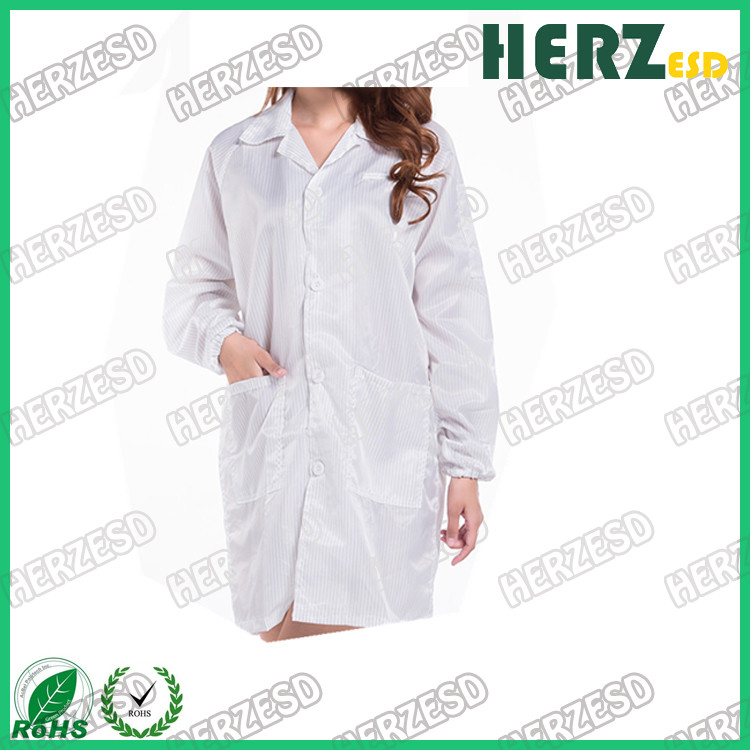 Chambre blanche Laboratoire de vêtements ESD Couverture uniforme à l'épreuve de la poussière Vêtements de travail antistatiques