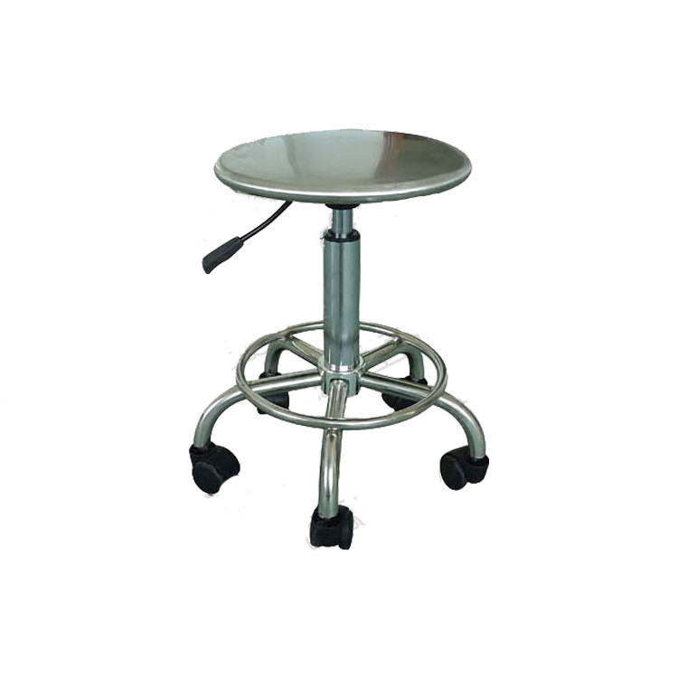 Structure en acier inoxydable Laboratoire Tabouret coussin rond Chaise réglable Pour bureau et laboratoire