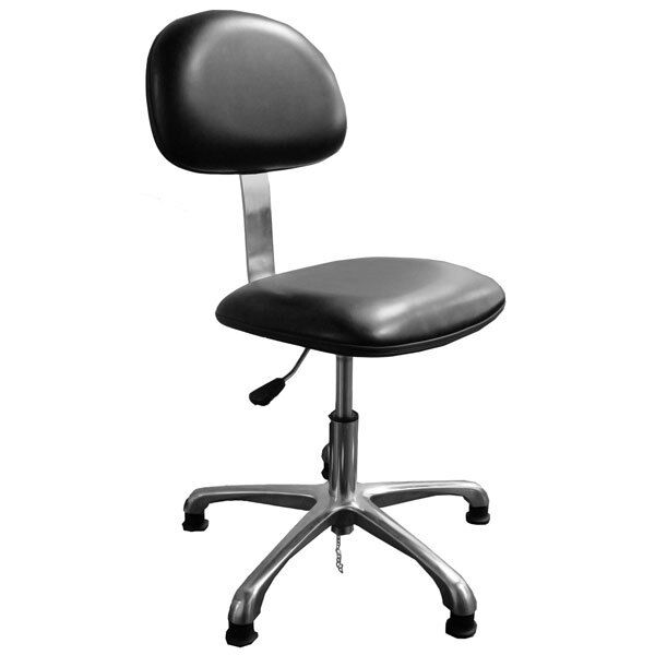 Chaise de laboratoire pour salle blanche avec dossier haut en cuir PU antistatique et repose-pieds