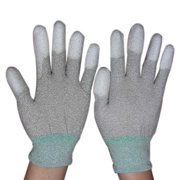 Gants de haute qualité ESD Fabrique de gants de haute qualité ESD Laboratoire de gants de haute qualité de fibres de carbone antistatiques PU