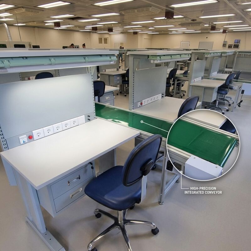 Établi de laboratoire antistatique robuste, table de travail antistatique réglable pour station de retravail électronique