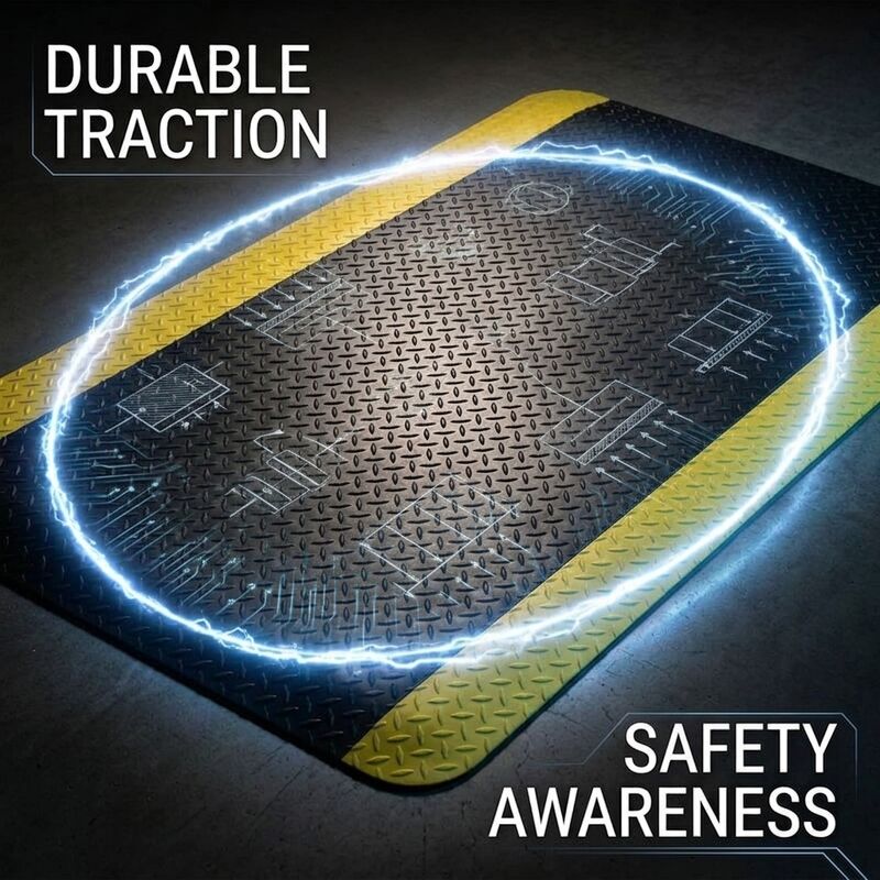 Oil-Resistant Anti-Fatigue ESD Rubber Floor Mat for Cleanroom Electronics Workshop