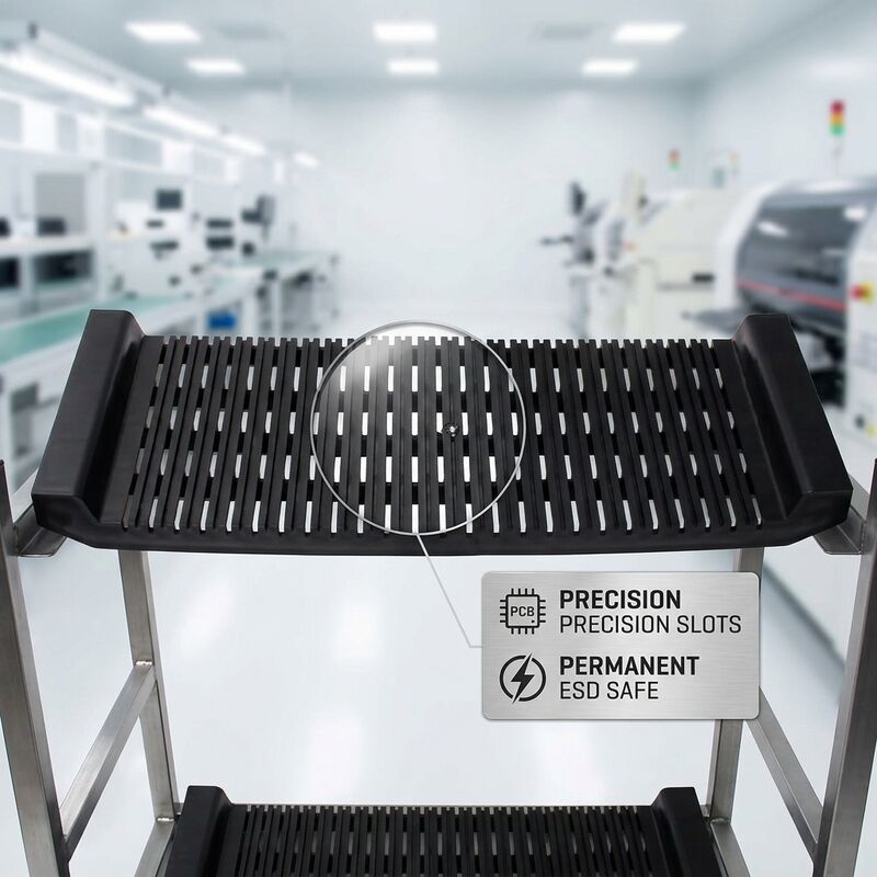 Adjustable Height ESD PCB Storage Trolley for SMT Circuit Board Handling